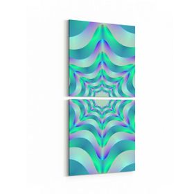Olla 10225K2D Abstract Girdap Görsel Kare 2li Dikey 30x65 cm Kanvas Tablo