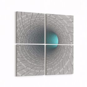 Olla 10240K4 Abstract Girdap Görsel Kare 4 Parça 65x65 cm Kanvas Tablo