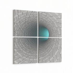Olla 10240K4 Abstract Girdap Görsel Kare 4 Parça 65x65 cm Kanvas Tablo