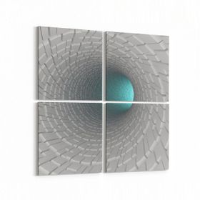 Olla 10240K4 Abstract Girdap Görsel Kare 4 Parça 65x65 cm Kanvas Tablo