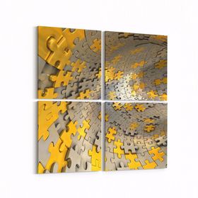 Olla 10242K4 Abstract Girdap Görsel Kare 4 Parça 65x65 cm Kanvas Tablo