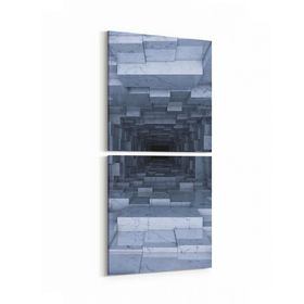 Olla 10245K2D Abstract Girdap Görsel Kare 2 Parça Dikey 30x65 cm Kanvas Tablo