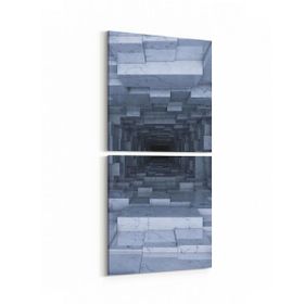 Olla 10245K2D Abstract Girdap Görsel Kare 2 Parça Dikey 30x65 cm Kanvas Tablo