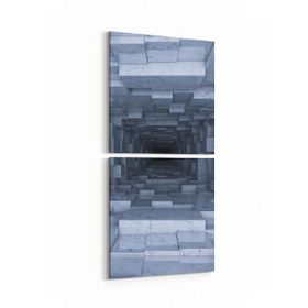 Olla 10245K2D Abstract Girdap Görsel Kare 2 Parça Dikey 30x65 cm Kanvas Tablo
