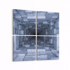Olla 10245K4 Abstract Girdap Görsel Kare 4 Parça 65x65 cm Kanvas Tablo