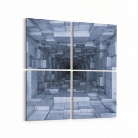 Olla 10245K4 Abstract Girdap Görsel Kare 4 Parça 65x65 cm Kanvas Tablo