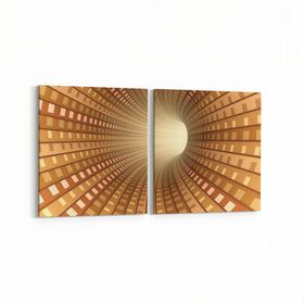 Olla 10246K2Y Abstract Girdap Görsel Kare 2 Parça Yatay 65x30 cm Kanvas Tablo