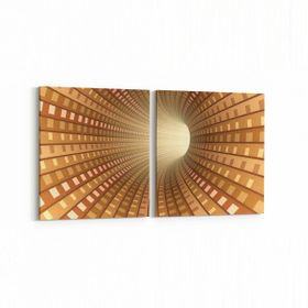 Olla 10246K2Y Abstract Girdap Görsel Kare 2 Parça Yatay 65x30 cm Kanvas Tablo