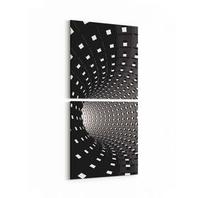 Olla 10249K2D Abstract Girdap Görsel Kare 2li Dikey 30x65 cm Kanvas Tablo