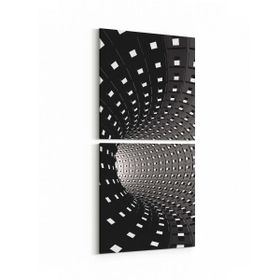 Olla 10249K2D Abstract Girdap Görsel Kare 2li Dikey 30x65 cm Kanvas Tablo