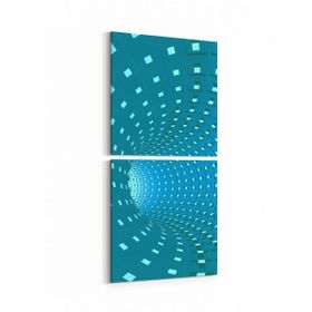 Olla 10252K2D Abstract Girdap Görsel Kare 2 Parça Dikey 30x65 cm Kanvas Tablo
