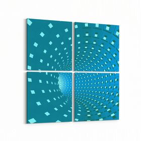 Olla 10252K4 Abstract Girdap Görsel Kare 4 Parça 65x65 cm Kanvas Tablo
