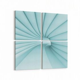 Olla 10274K4 Abstract Girdap Görsel Kare 4 Parça 65x65 cm Kanvas Tablo