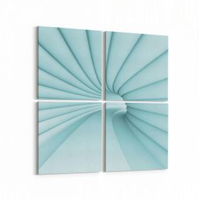 Olla 10274K4 Abstract Girdap Görsel Kare 4 Parça 65x65 cm Kanvas Tablo