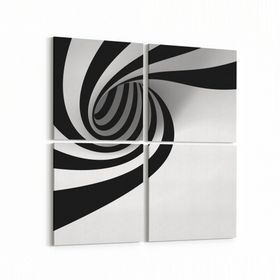 Olla 10276K4 Abstract Girdap Görsel Kare 4 Parça 65x65 cm Kanvas Tablo