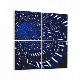 Olla 10278K4 Abstract Girdap Görsel Kare 4 Parça 65x65 cm Kanvas Tablo