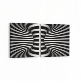 Olla 10280K2Y Abstract Girdap Görsel Kare 2 Parça Yatay 65x30 cm Kanvas Tablo
