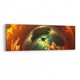 Olla 10285YI Abstract Görsel Yatay İnce 90x30 cm Kanvas Tablo