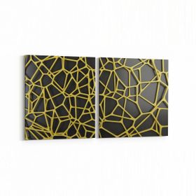 Olla 10292K2Y Abstract Görsel Kare 2 Parça Yatay 65x30 cm Kanvas Tablo