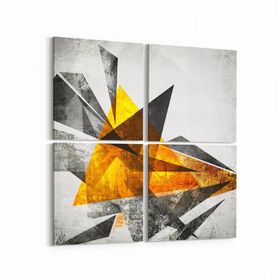 Olla 10294K4 Abstract Görsel Kare 4 Parça 65x65 cm Kanvas Tablo