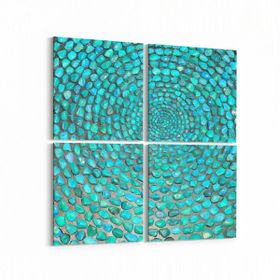 Olla 10297K4 Abstract Görsel Kare 4 Parça 65x65 cm Kanvas Tablo