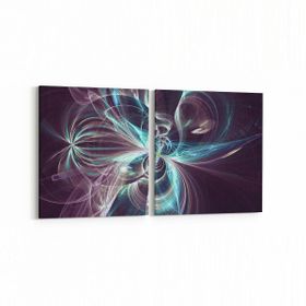 Olla 10326K2Y Abstract Görsel Kare 2 Parça Yatay 65x30 cm Kanvas Tablo