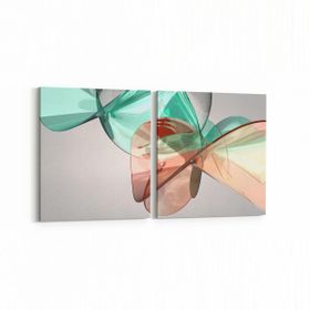 Olla 10330K2Y Abstract Görsel Kare 2 Parça Yatay 65x30 cm Kanvas Tablo