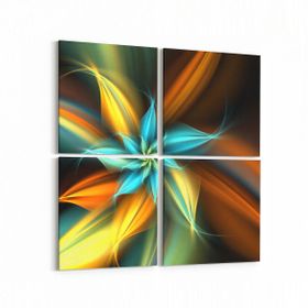 Olla 10337K4 Abstract Görsel Kare 4 Parça 65x65 cm Kanvas Tablo