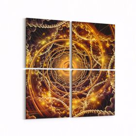 Olla 10340K4 Abstract Görsel Kare 4 Parça 65x65 cm Kanvas Tablo