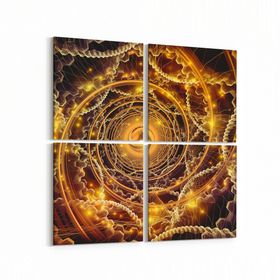 Olla 10340K4 Abstract Görsel Kare 4 Parça 65x65 cm Kanvas Tablo