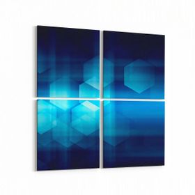 Olla 10352K4 Abstract Görsel Kare 4 Parça 65x65 cm Kanvas Tablo