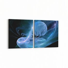 Olla 10361K2Y Abstract Görsel Kare 2 Parça Yatay 65x30 cm Kanvas Tablo