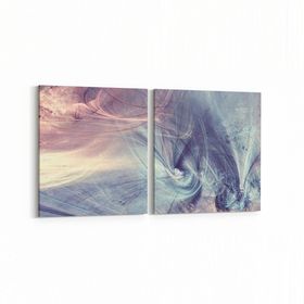 Olla 10362K2Y Abstract Görsel Kare 2 Parça Yatay 65x30 cm Kanvas Tablo