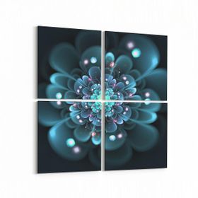 Olla 10367K4 Abstract Görsel Kare 4 Parça 65x65 cm Kanvas Tablo