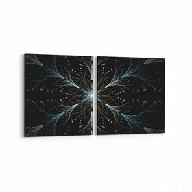 Olla 10383K2Y Abstract Görsel Kare 2 Parça Yatay 65x30 cm Kanvas Tablo