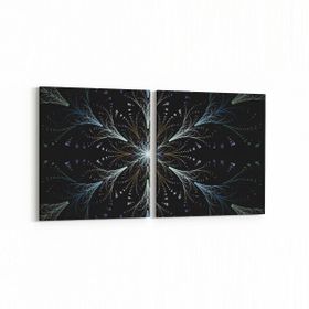 Olla 10383K2Y Abstract Görsel Kare 2 Parça Yatay 65x30 cm Kanvas Tablo