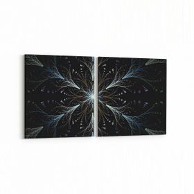 Olla 10383K2Y Abstract Görsel Kare 2 Parça Yatay 65x30 cm Kanvas Tablo
