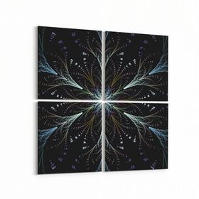 Olla 10383K4 Abstract Görsel Kare 4 Parça 65x65 cm Kanvas Tablo