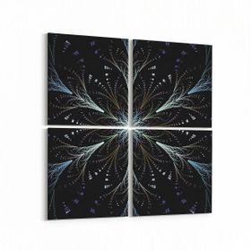 Olla 10383K4 Abstract Görsel Kare 4 Parça 65x65 cm Kanvas Tablo