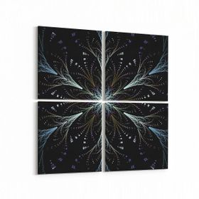 Olla 10383K4 Abstract Görsel Kare 4 Parça 65x65 cm Kanvas Tablo