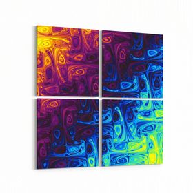 Olla 10387K4 Abstract Görsel Kare 4 Parça 65x65 cm Kanvas Tablo