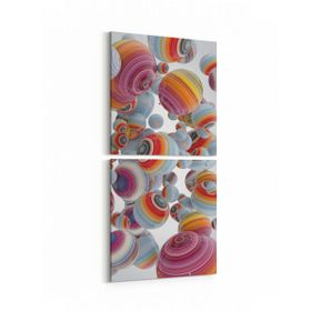 Olla 10392K2D Abstract Görsel Kare 2 Parça Dikey 30x65 cm Kanvas Tablo