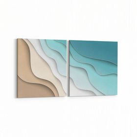 Olla 10401K2Y Abstract Görsel Kare 2 Parça Yatay 65x30 cm Kanvas Tablo