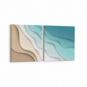 Olla 10401K2Y Abstract Görsel Kare 2 Parça Yatay 65x30 cm Kanvas Tablo