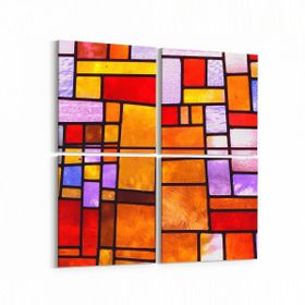 Olla 10405K4 Abstract Görsel Kare 4 Parça 65x65 cm Kanvas Tablo