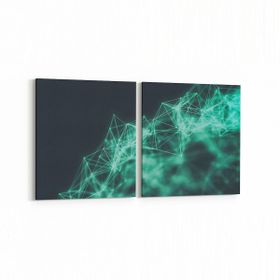 Olla 10412K2Y Abstract Görsel Kare 2 Parça Yatay 65x30 cm Kanvas Tablo