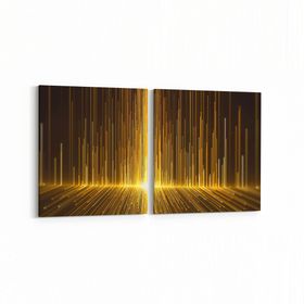 Olla 10414K2Y Abstract Görsel Kare 2 Parça Yatay 65x30 cm Kanvas Tablo