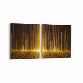 Olla 10414K2Y Abstract Görsel Kare 2 Parça Yatay 65x30 cm Kanvas Tablo
