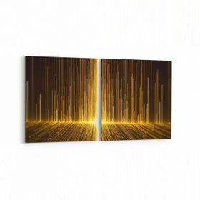 Olla 10414K2Y Abstract Görsel Kare 2 Parça Yatay 65x30 cm Kanvas Tablo