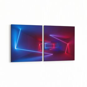 Olla 10423K2Y Abstract Tünel Görsel Kare 2 Parça Yatay 65x30 cm Kanvas Tablo